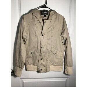 Hooded Bomber Jacket in Light Khaki Size L